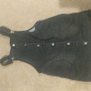 Black denim overall skirt with buttons size 10-12